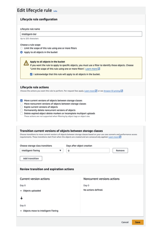 Edit Lifecycle Rule Configuration